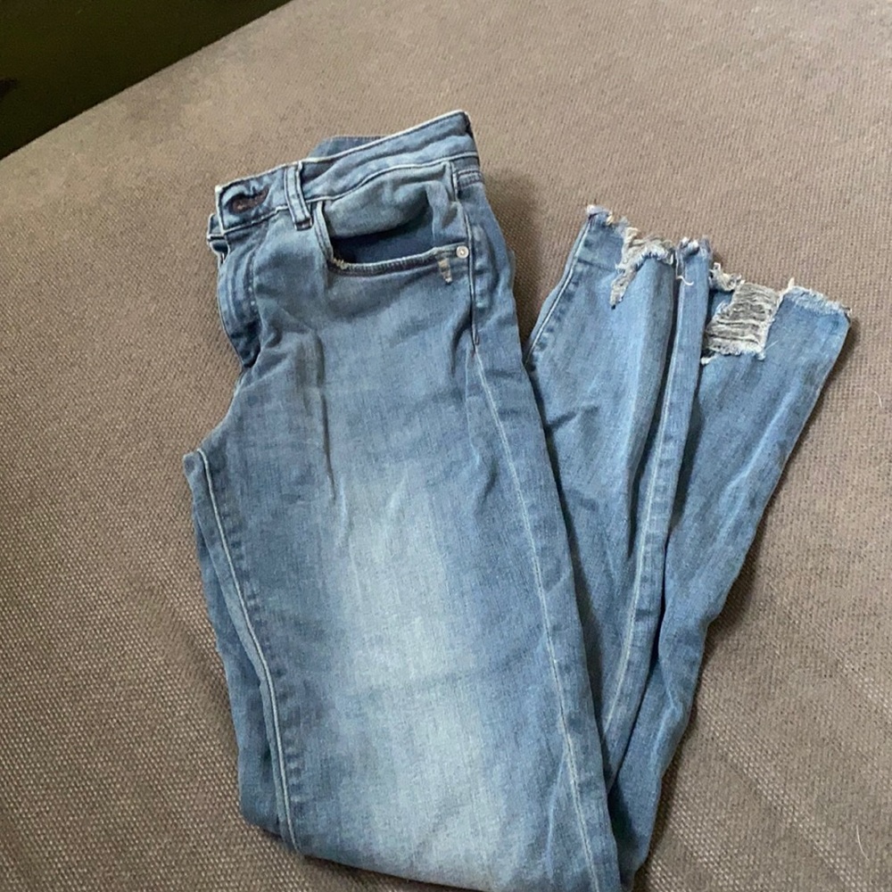 Dark Washed Ripped Jeans
